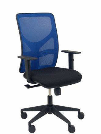 Piqueras y Crespo Silla Motilla Malla Azul Asiento Bali Negro Brazo Regulable