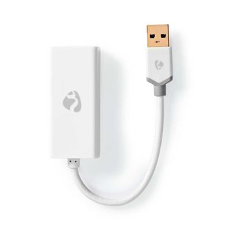Nedis Tarjeta De Red Usb Usb 32 Generacion 1 1 Gbps Usb A Macho Rj45 Hembra 020m Redondo Chapado En Oro Cobre Desnudo Blanco Caja