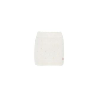 Chlo&eacute; Nauwsluitende Minirok - Dames - Korte rokken - Beige - L - Wol - Rokken