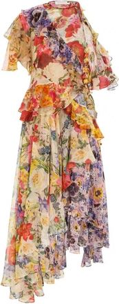 Zimmermann Wonderland Flounce Dress - Dames - Feestkleedjes - Veelkleurig - XS - Katoen - Kleedjes