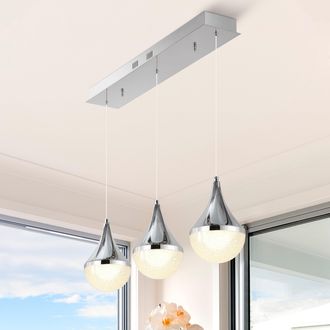 Jonathan Y Designs Elena Teardrop 47 4-Light Modern Mid-Century Iron/Acrylic Integrated Linear LED Pendant