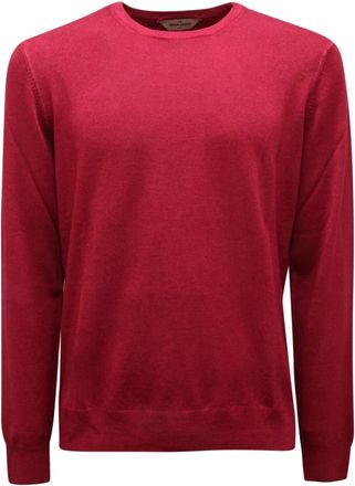 Gran Sasso Rondgebreide trui - Heren - Ronde hals truien - Rood - XL - Wol - Truien & Vesten