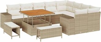 vidaXL Vidaxl - Conjunto De Sof&aacute; De Jard&iacute;n Con Coj&iacute;n 12 Pcs Beige, Crema