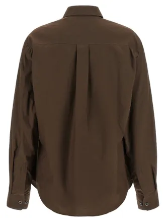 Christophe Lemaire Pointed Collar Cotton-Silk Shirt - Brown