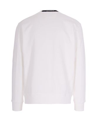 C.P. Company Mens Crewneck Sweatshirt Gauze White Cotton Sweatshirts Sweater