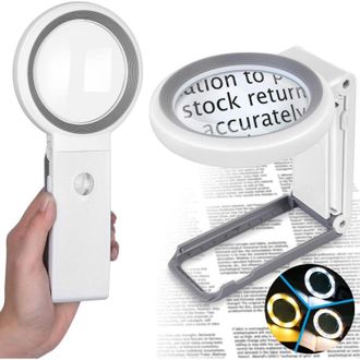 OEM Lente DIngrandimento Per La Lettura, Lente DIngrandimento Portatile Illuminata Con Supporto E 18 Luci Led, Lente DIngrandimento Da Tavolo 10x 30x Con 