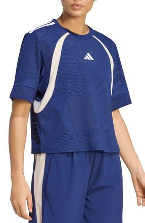 adidas Originals Mesh Short Sleeve T-Shirt in Dark Blue at Nordstrom, Size X-Small
