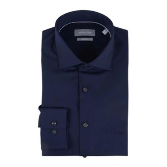 Michael Kors Heren, Overhemden, Blauw, Maat: L Katoen
