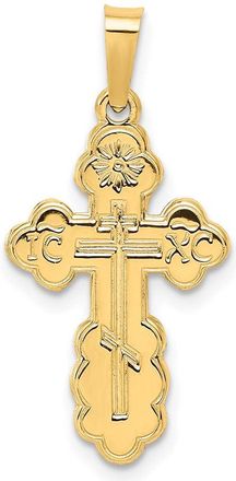 Diamond2Deal 14k Yellow Gold Eastern Orthodox Cross Charm
