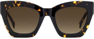 Carolina Herrera 52mm Gradient Cat Eye Sunglasses in Havana/Brown Sf at Nordstrom