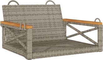 vidaXL Banco Columpio De Rat&aacute;n Sint&eacute;tico Gris 63x62x40 Cm Vidaxl