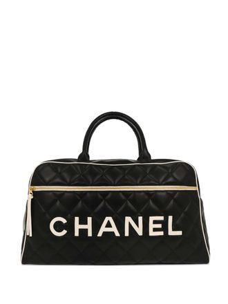 Chanel 1994-1996 quilted travel bowling bag - Black