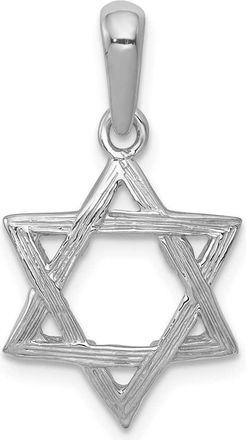 Diamond2Deal 14k White Gold Star Of David Pendant