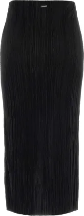 Calvin Klein Womens Bias Skirt Black Polyester