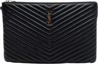 Saint Laurent Pre-owned Clutches, female, Black, Size: ONE SIZE Pre-owned Quilted Clutch
