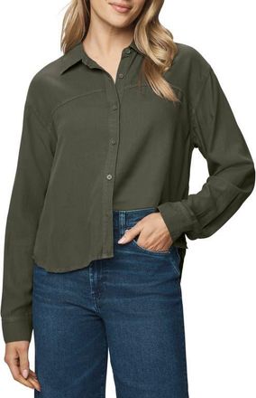 Splendid Joanne Button-Up Shirt in Green Spruce at Nordstrom, Size X-Small