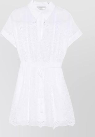 Ermanno Scervino short dress drawstring waist eyelet detailing