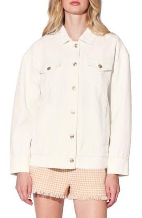 Walter Baker Raelynn Oversize Cotton Denim Trucker Jacket in White at Nordstrom Rack, Size X-Small