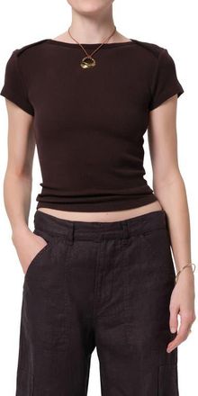 Citizens Of Humanity Waffle Knit Cotton Baby Tee in Chocolate at Nordstrom, Size X-Small