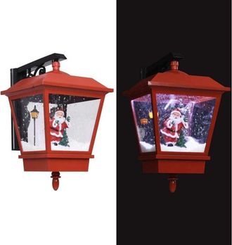vidaXL vidaXL Lampada Natalizia da Parete LED e Babbo Natale Rossa 40x27x45cm