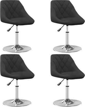 vidaXL Vidaxl - Sillas De Comedor Giratorias 4 Unidades Terciopelo Negro