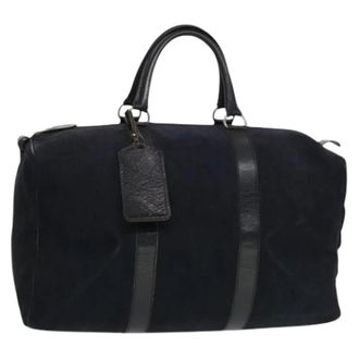 Dior Pre-owned Boston Bag - Dames - Vintage Weekendtas - Blauw - ONE Size - Leer - Vintage