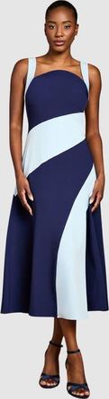 Coast Colour Block Midi Dress in Navy at Nordstrom, Size 14