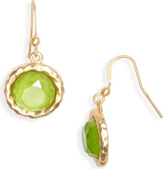 Karine Sultan Round Glass Drop Earrings in Gold/green at Nordstrom