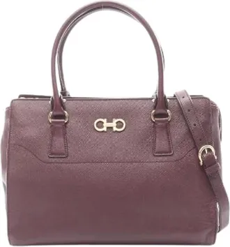 Ferragamo Pre-owned Handbags, female, Red, Size: ONE SIZE Pre-owned Leather 2way Handbag