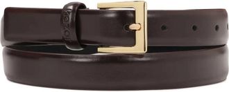 Kazar Accessoires, Dames, Bruin, 90 CM, Leer, Smalle bruine riem met gouden gesp