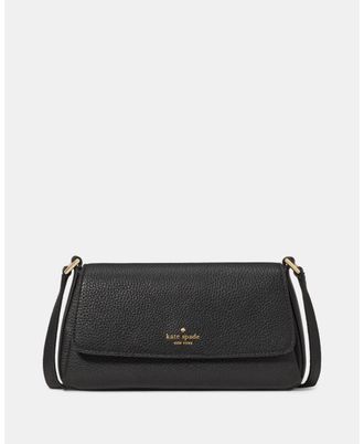 Kate Spade New York Womens Sutton Mini Flap Crossbody - Black Leather - One Size