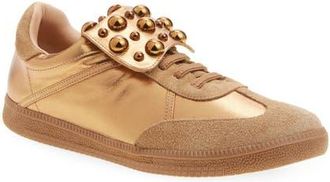 Chocolat Blu Vice Studded Sneaker in Bronze Leather at Nordstrom, Size 7.5-8Us