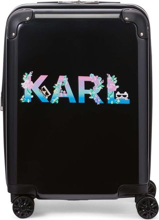 Karl Lagerfeld Karl Flowers 21 Upright Carry On Suitcase in Black at Nordstrom, Size Small