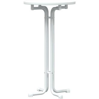 vidaXL Vidaxl - Mesa Alta De Comedor Madera Ingenier&iacute;a Y Acero Blanco &Oslash;60x110cm