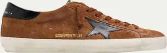 Golden Goose Mens Super-Star Suede Low-Top Sneakers