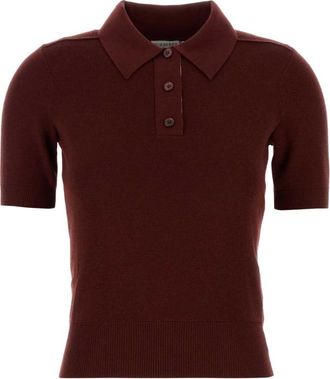 Burberry Red Solid Shirt Collar Polo