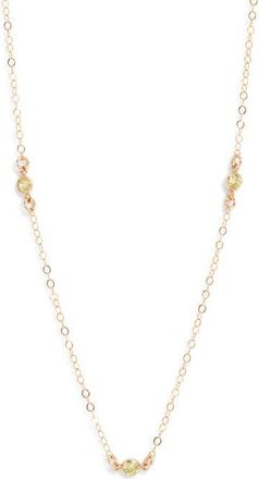 Set & Stones Birthstone Station Necklace in Gold /August at Nordstrom