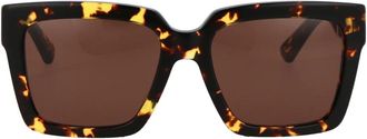 Bottega Veneta Rechthoekige Zonnebril - unisex - Zonnebrillen - Bruin - 55 MM - Accessoires