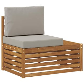 vidaXL Sof&aacute; Modular De Exterior Con Coj&iacute;n Natural 91 X 63 X 73 Cm Vidaxl