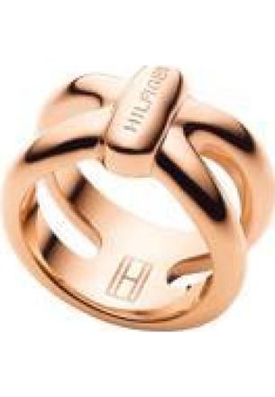 Tommy Hilfiger Womens 2700327B Ladies Ring - Rose Gold Stainless Steel - Size L