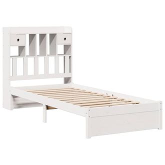 Berkfield Home Decorative Bookcase Bed without Mattress White 90x200cm Solid Woo | Size: 90x200 cm