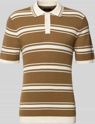 Mc Neal Slim Fit Poloshirt in Strick-Optik in Hellbraun, Gr&ouml;&szlig;e XXL