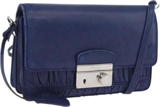 Prada Pre-owned Cross Body Bags, female, Blue, Size: ONE SIZE Pre-owned Vintage Shoulder Bag