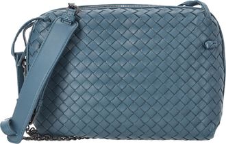 Bottega Veneta Pre-owned Womens Intrecciato Nodini Crossbody Bag in Blue Leather - One Size