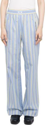 Zadig&Voltaire Pax Pop Multistripe Cotton Pants in Sixtine at Nordstrom, Size 8 Us