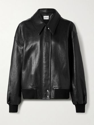 Khaite Bomber In Pelle Shelman - Nero