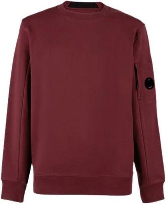 C.P. Company Diagonal Raised Fleece Crew Neck Sweatshirt - Heren - Sweatshirts - Rood - M - Katoen - Hoodies & sweatvesten