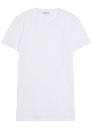 Brunello Cucinelli Crew-neck Stretch-cotton T-shirt - White - M (UK12 / M)