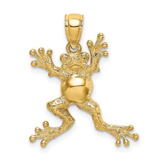 Diamond2Deal 10k Yellow Gold 2-D Frog Pot Belly Charm