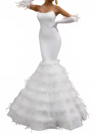 Portia & Scarlett Mermaid Gown In Ivory